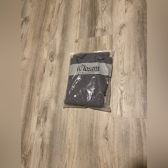 NWT iClosam Women's Long Sleeve Solid Mock Turtleneck Sweater size large grey - Picture 9 of 9